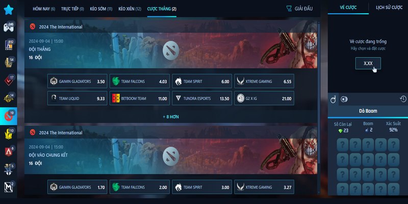 Dota 2 có nhiều trận cá cược trực tuyến